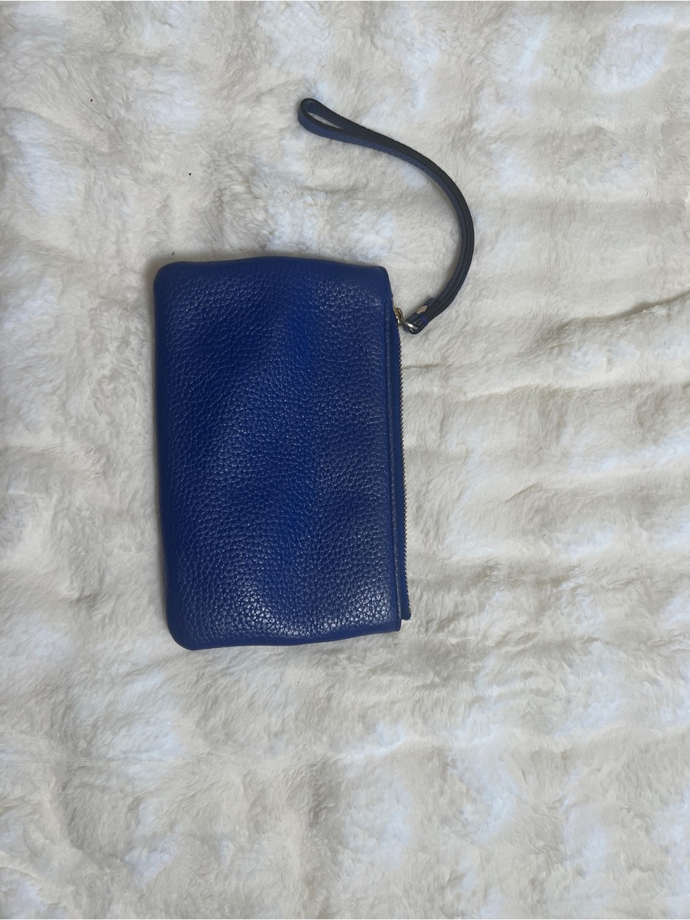 kate spade cobalt blue pebbled leather wristlet clutch - Picture 5 of 10